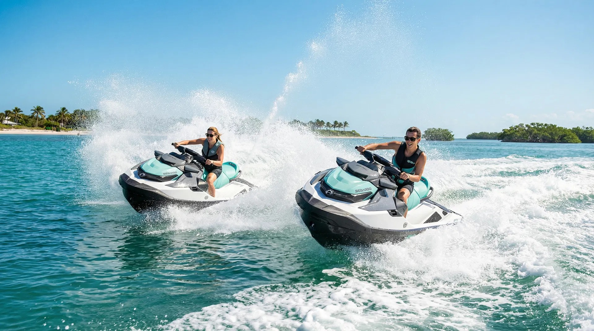 Jet ski adventure imagery from Salty’s Water Sports